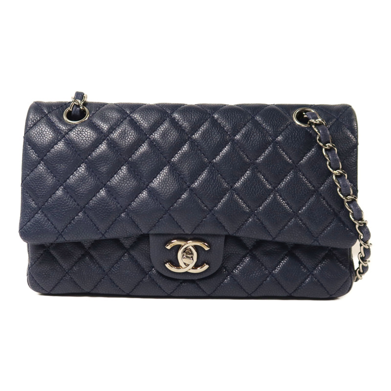 CHANEL 牛皮皮革Classic 25銀扣鏈帶肩背袋-0