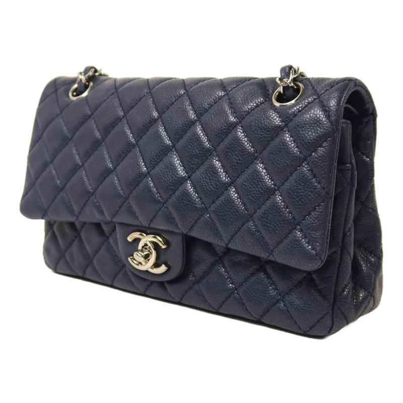 CHANEL 牛皮皮革Classic 25銀扣鏈帶肩背袋-2