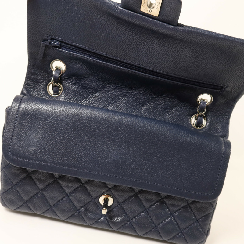 CHANEL 牛皮皮革Classic 25銀扣鏈帶肩背袋-5