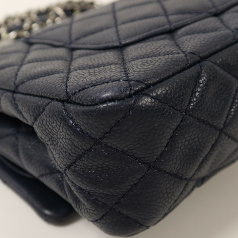 CHANEL 牛皮皮革Classic 25銀扣鏈帶肩背袋-12