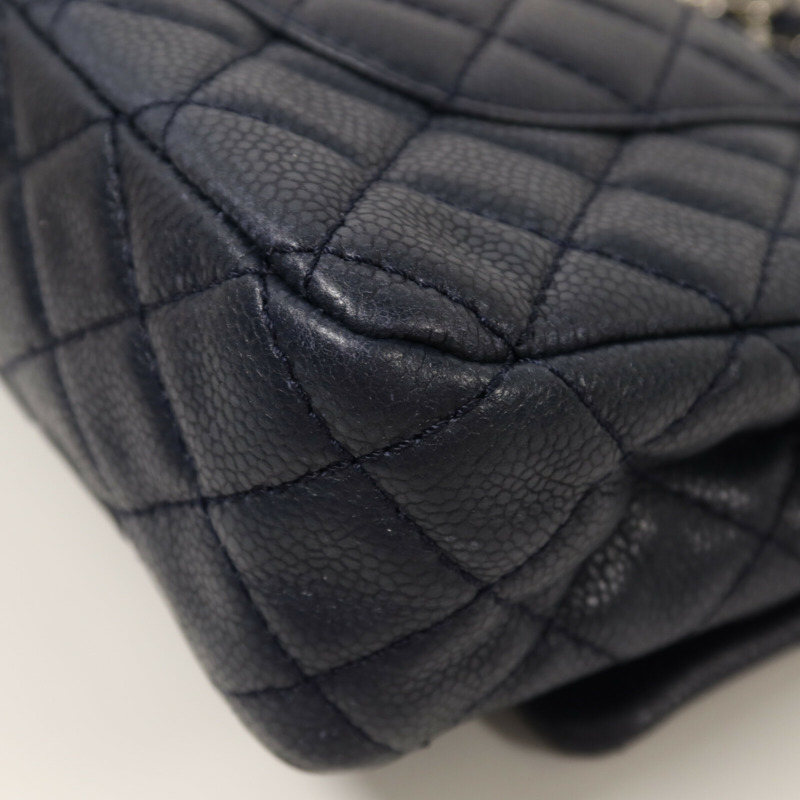 CHANEL 牛皮皮革Classic 25銀扣鏈帶肩背袋-13