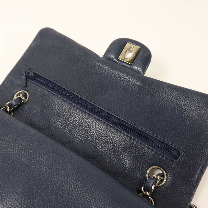 CHANEL 牛皮皮革Classic 25銀扣鏈帶肩背袋-15