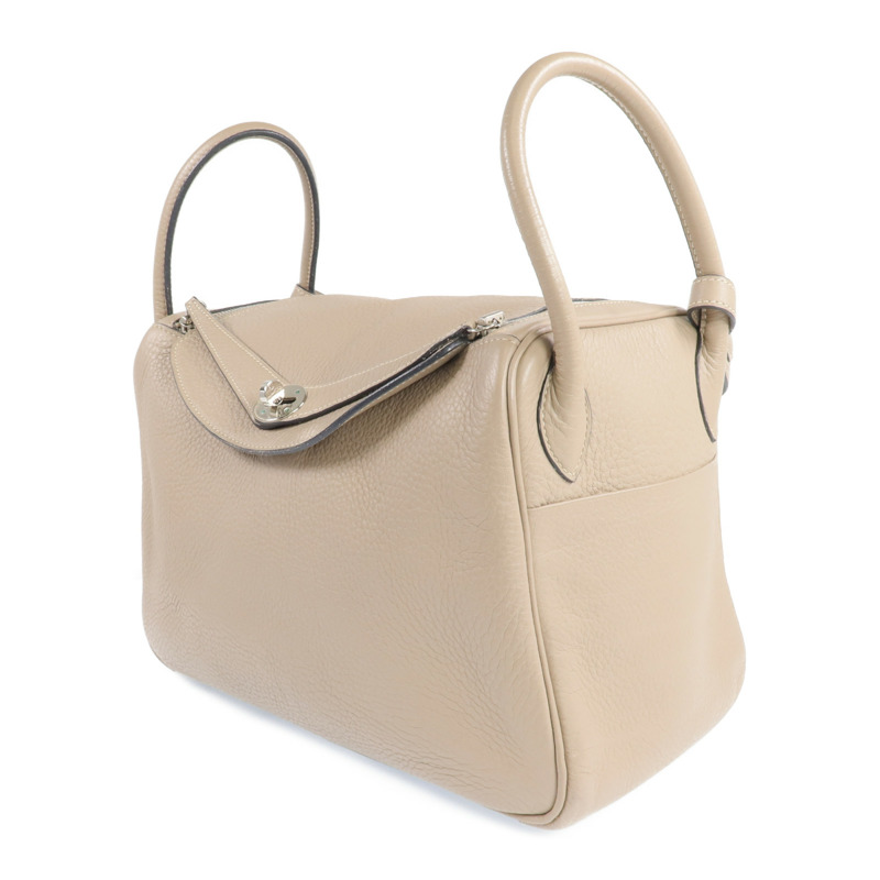 HERMES Clemence皮革Lindy 30銀扣肩背袋-1