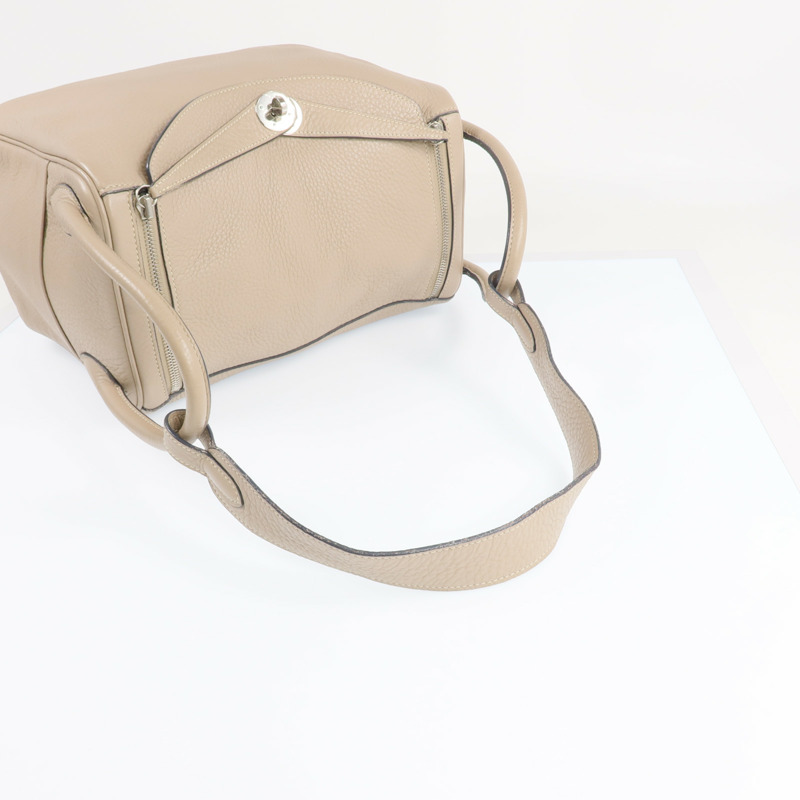 HERMES Clemence皮革Lindy 30銀扣肩背袋-7