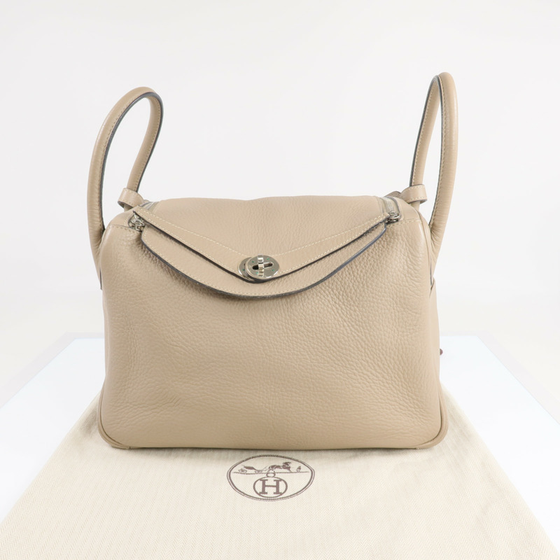 HERMES Clemence皮革Lindy 30銀扣肩背袋-8