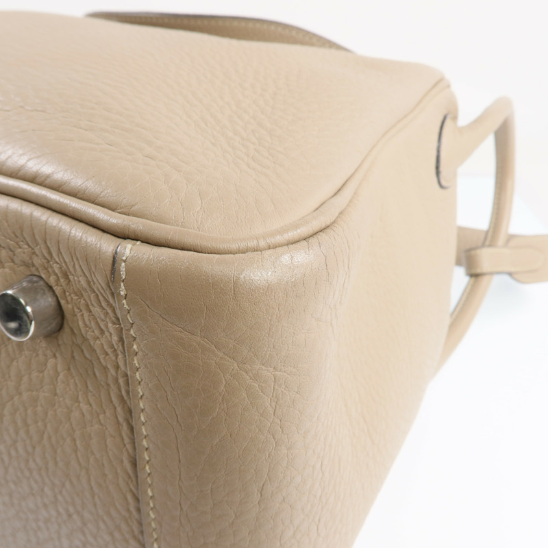 HERMES Clemence皮革Lindy 30銀扣肩背袋-9
