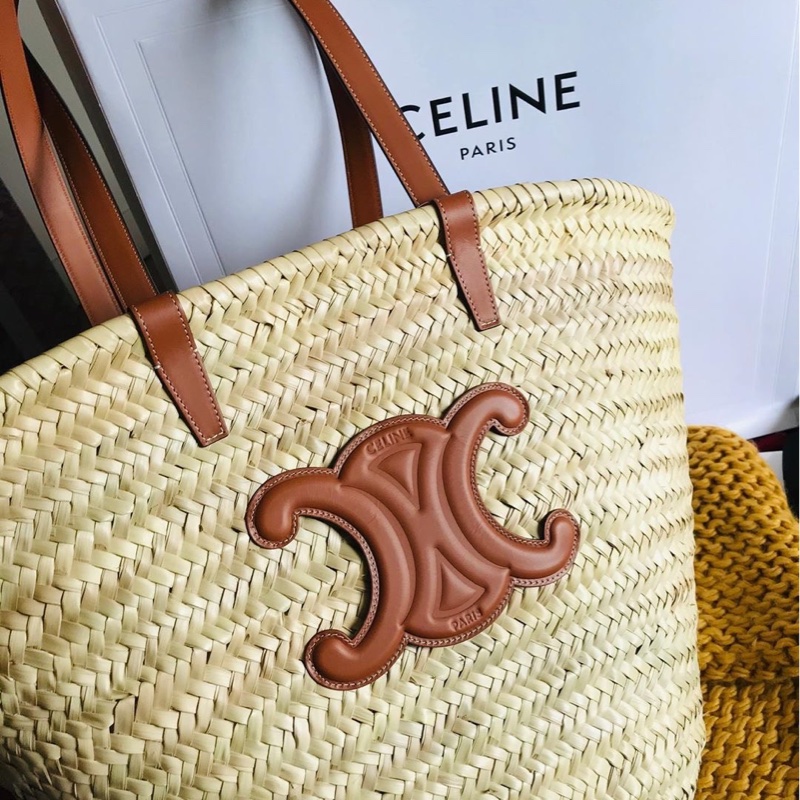 Celine 女士 PANIER中號棕櫚葉牛皮革提籃包均碼碼中號、25 X 12 X 26 CM-1
