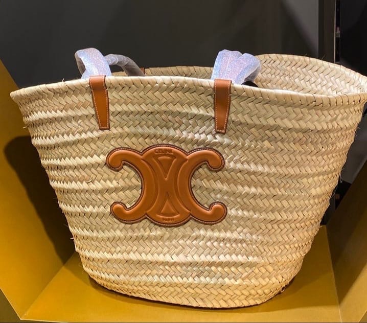 Celine 女士 PANIER中號棕櫚葉牛皮革提籃包均碼碼中號、25 X 12 X 26 CM-2