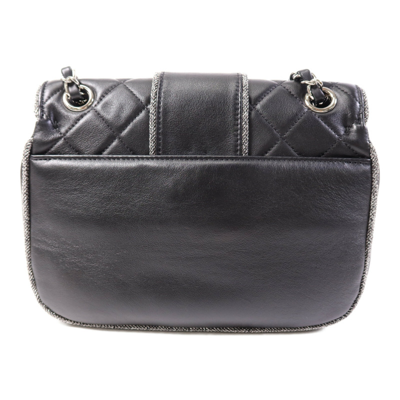 CHANEL 牛皮皮革Chain Shoulder Bag銀扣鏈帶肩背袋-1