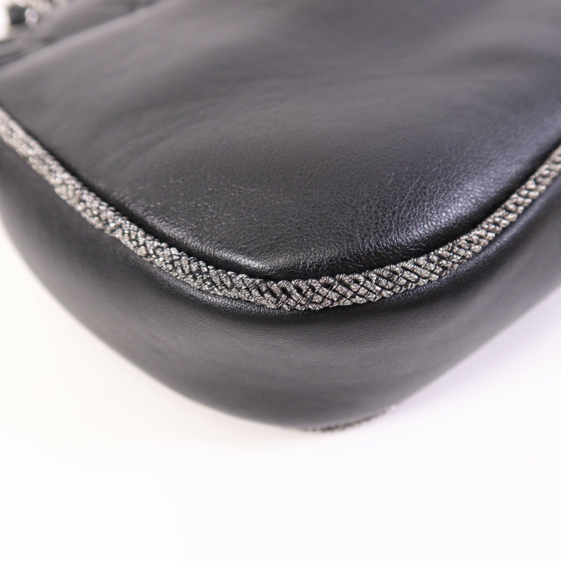 CHANEL 牛皮皮革Chain Shoulder Bag銀扣鏈帶肩背袋-13