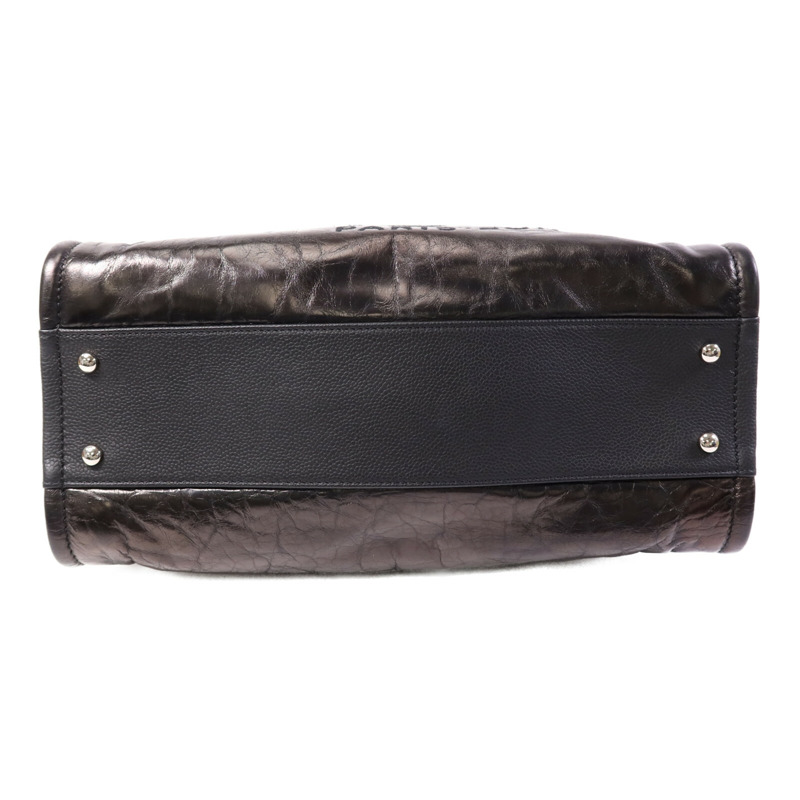 CHANEL 牛皮皮革Deauville Tote Bag銀扣手挽袋-3