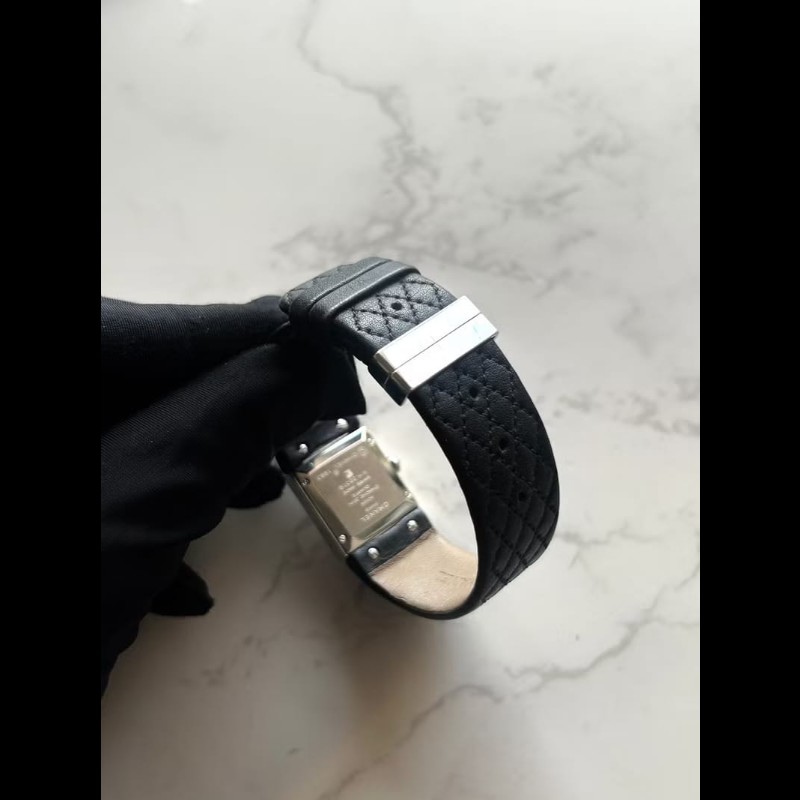【LA LUNE】稀有中古二手Chanel Metalaase黑銀色石英古董錶金屬帶女裝手腕錶-7