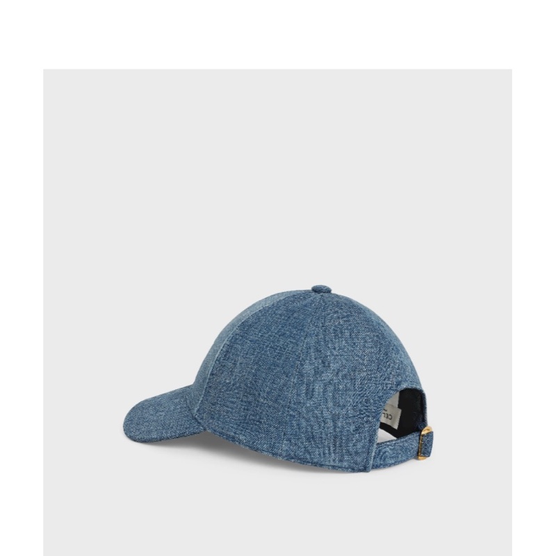 Celine 女士 TRIOMPHE UNION水洗色牛仔棒球帽S M L碼-1