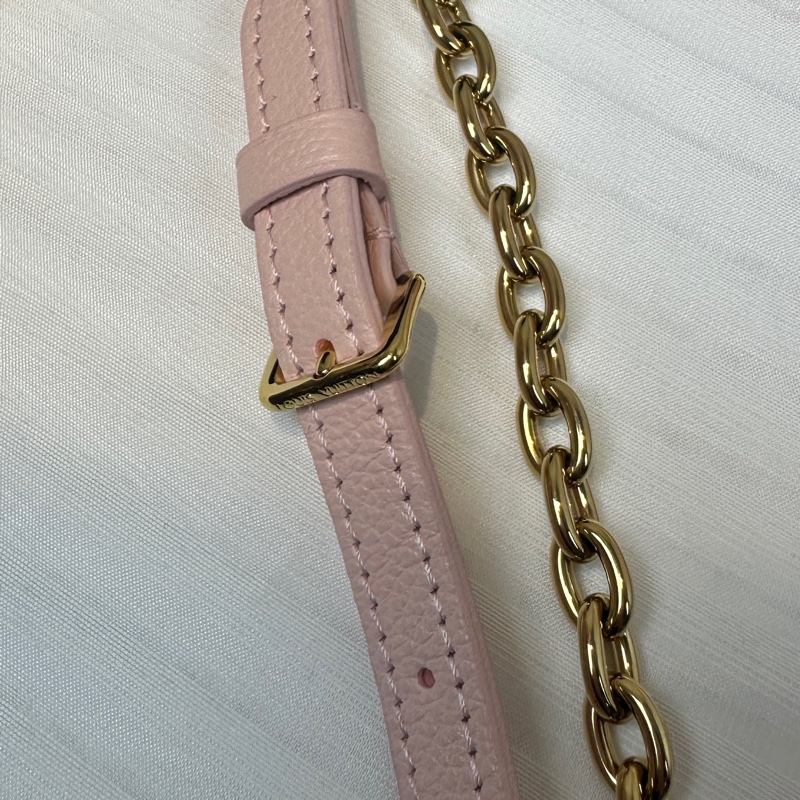 路易威登/Louis Vuitton Mini Bumbag 粉色老花壓紋牛皮斜背包17x9x12cm-7