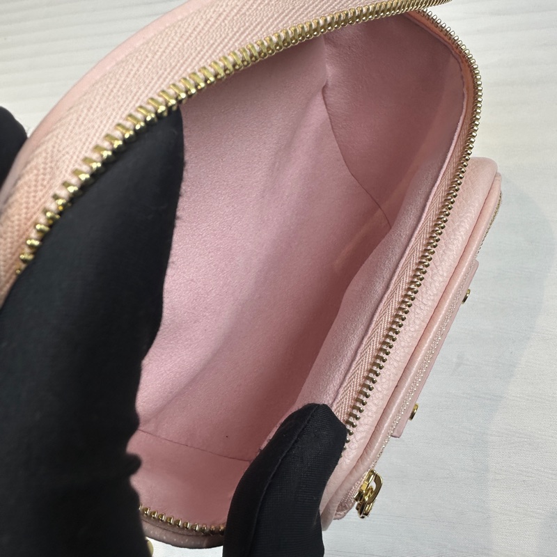 路易威登/Louis Vuitton Mini Bumbag 粉色老花壓紋牛皮斜背包17x9x12cm-13