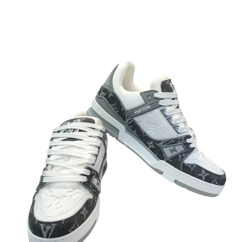 LV壓紋老花牛仔色布鞋-0