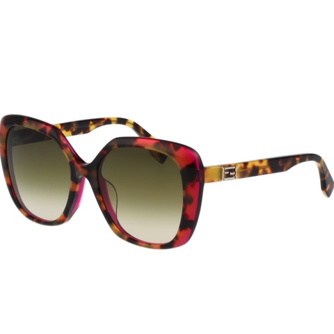FENDI 時尚造型太陽眼鏡 (紅豹紋)