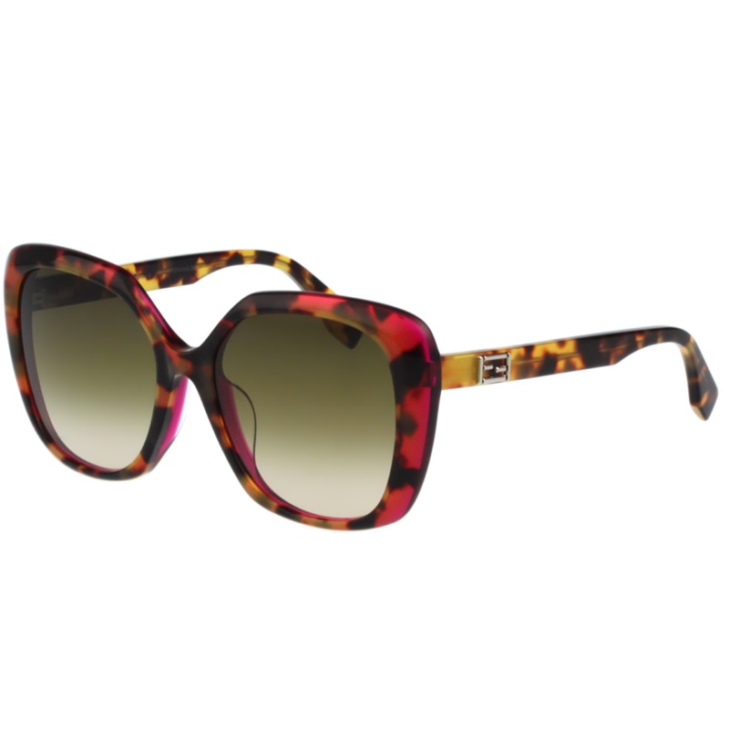 FENDI 時尚造型太陽眼鏡 (紅豹紋)-1