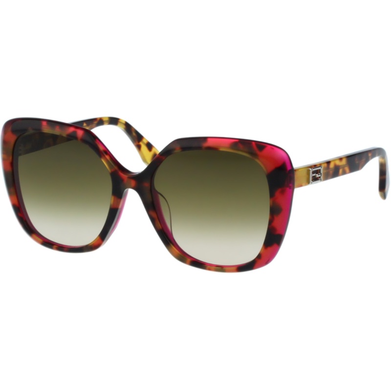 FENDI 時尚造型太陽眼鏡 (紅豹紋)-2