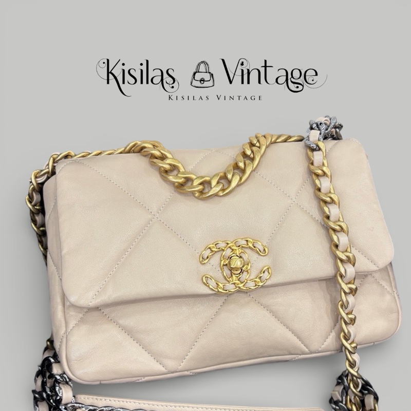 Chanel 19bag small 米色-0