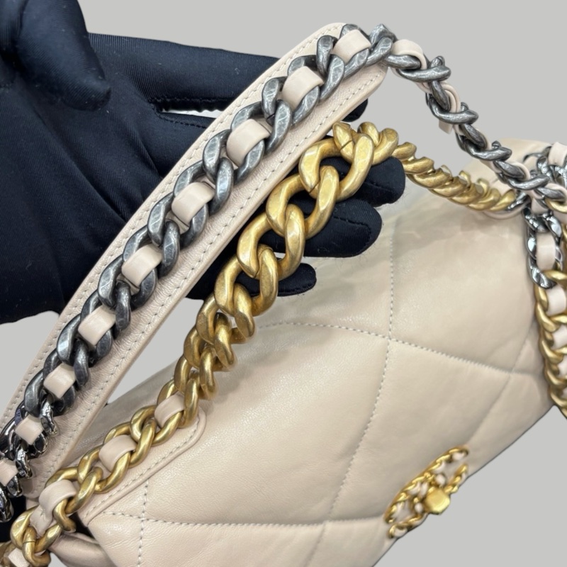 Chanel 19bag small 米色-3