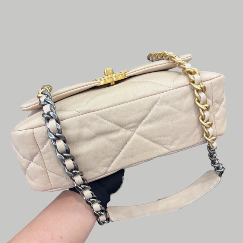 Chanel 19bag small 米色-5