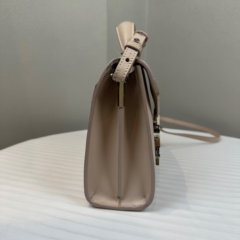聖羅蘭/Saint Laurent Cassandra Mini Top Handle 裸膚色牛皮信封包斜背包20x7.5x16cm-2