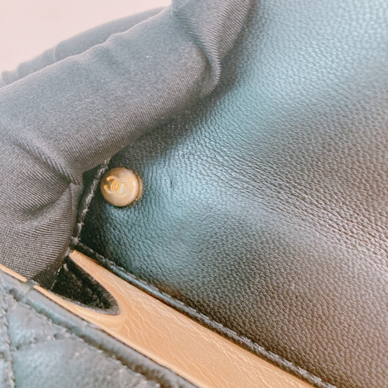 MS0520 CHANEL 香奈兒翻蓋式特別水晶字翻蓋式鏈帶包包CHIC ACRYLIC PEARL FLAP 19CM CALFSKIN-23