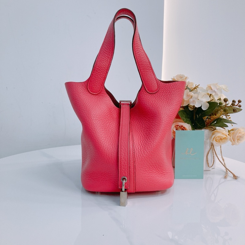 Ms0521 HERMES 香奈兒小號菜籃子手提包包PICOTIN 18 CLEMENCE 0D ROSE MEXICO-0