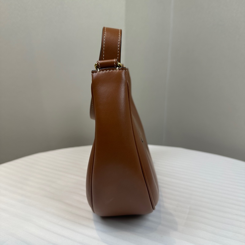 賽琳/Celine Ava Triomphe 中號棕色牛皮月牙包碗豆包25x10x17cm-3