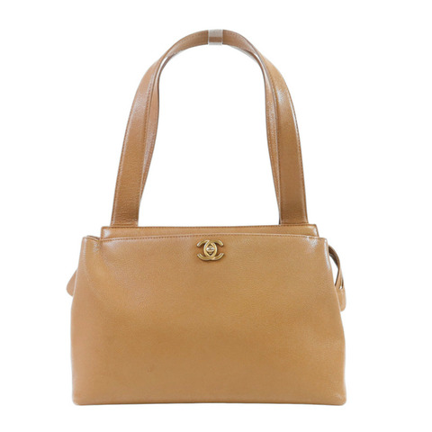 CHANEL 牛皮皮革Vintage Hand Bag金扣手挽袋