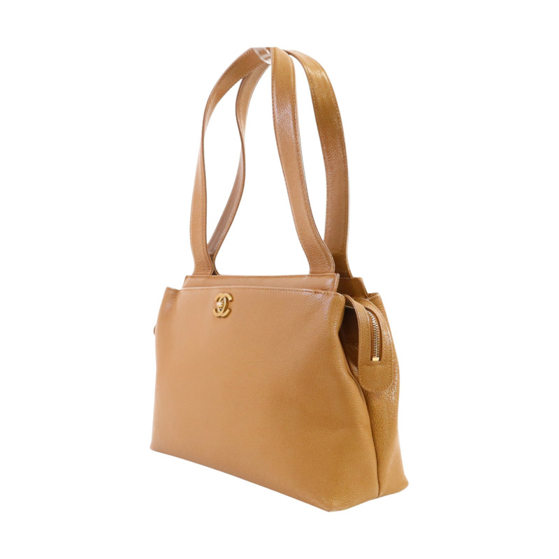 CHANEL 牛皮皮革Vintage Hand Bag金扣手挽袋-2