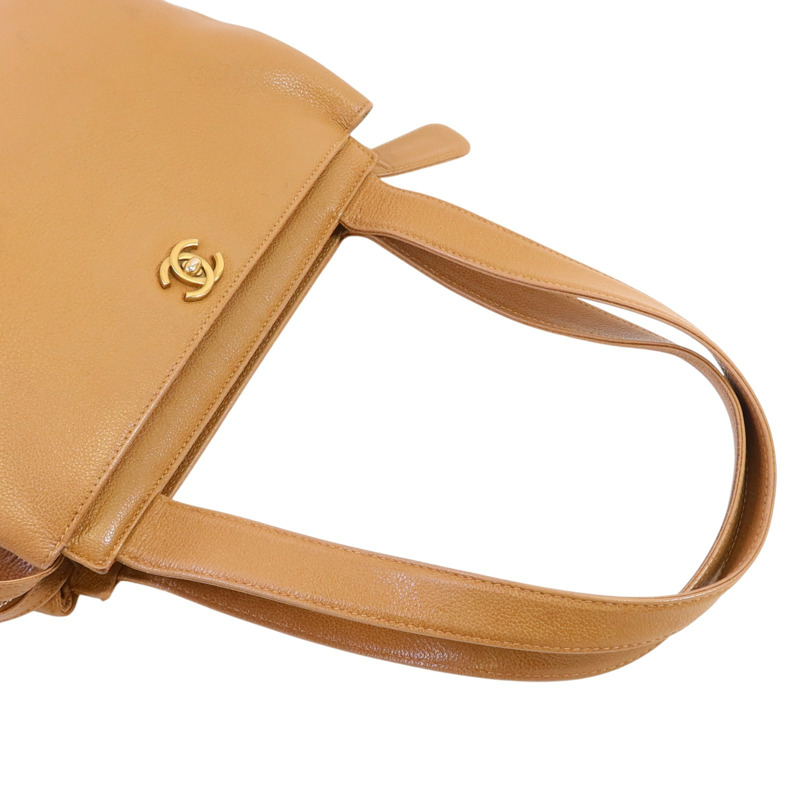 CHANEL 牛皮皮革Vintage Hand Bag金扣手挽袋-7