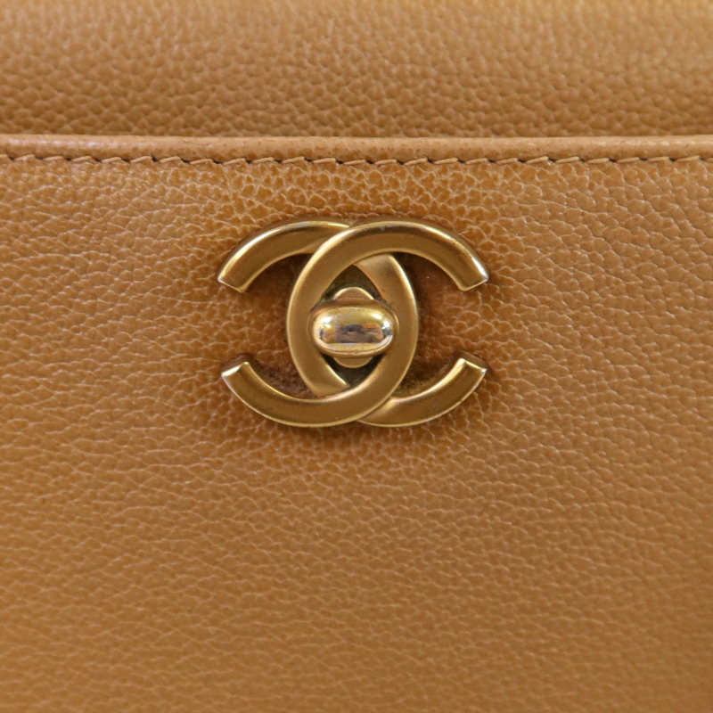 CHANEL 牛皮皮革Vintage Hand Bag金扣手挽袋-14