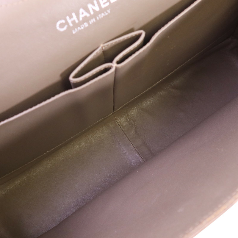 CHANEL 牛皮皮革Large Classic銀扣鏈帶肩背袋-3