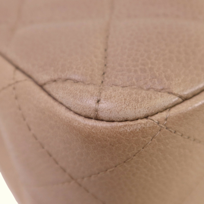 CHANEL 牛皮皮革Large Classic銀扣鏈帶肩背袋-11