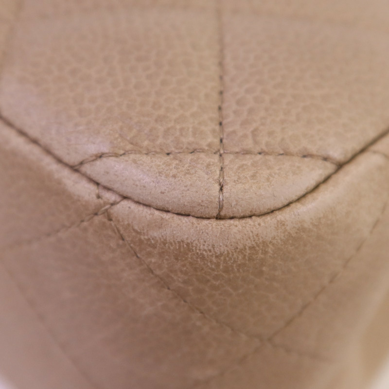 CHANEL 牛皮皮革Large Classic銀扣鏈帶肩背袋-12