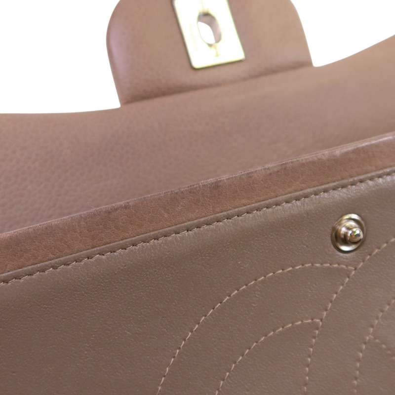 CHANEL 牛皮皮革Large Classic銀扣鏈帶肩背袋-20