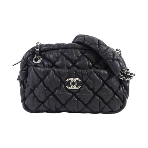 CHANEL 羊皮皮革Shoulder Bag銀扣鏈帶肩背袋