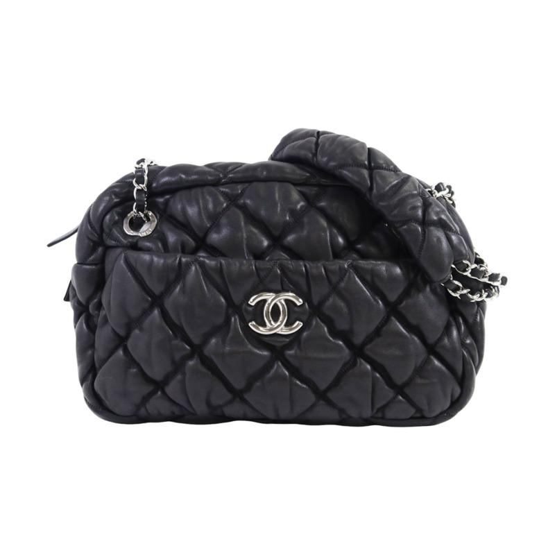 CHANEL 羊皮皮革Shoulder Bag銀扣鏈帶肩背袋-0