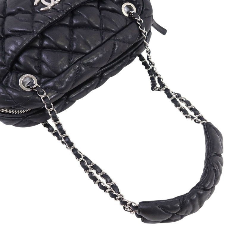 CHANEL 羊皮皮革Shoulder Bag銀扣鏈帶肩背袋-8