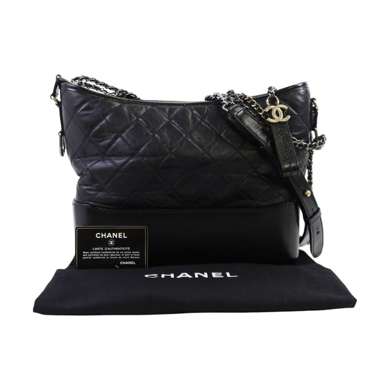 CHANEL 牛皮皮革Medium Gabrielle金扣鏈帶肩背袋-9