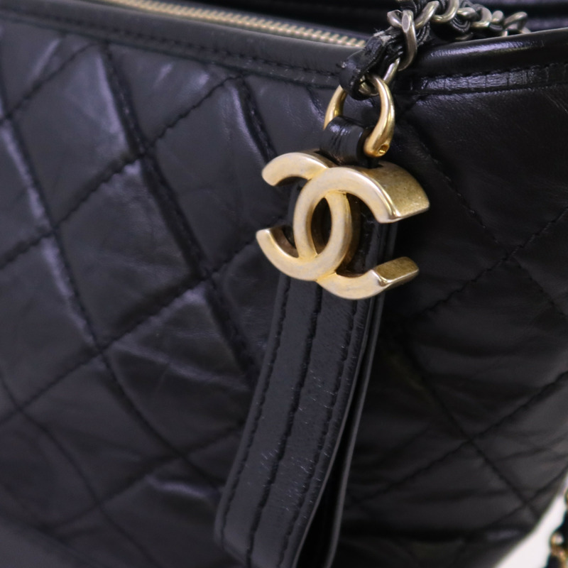 CHANEL 牛皮皮革Medium Gabrielle金扣鏈帶肩背袋-14