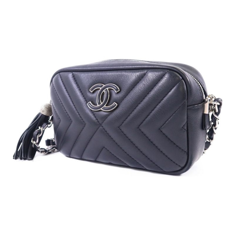 CHANEL 羊皮皮革Shoulder Bag銀扣鏈帶肩背袋-2