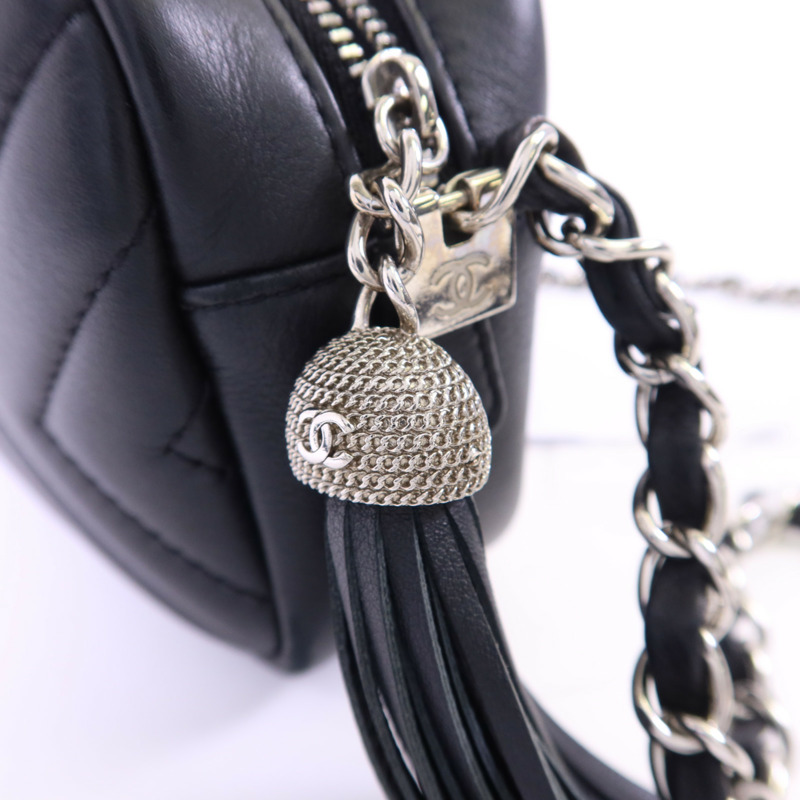 CHANEL 羊皮皮革Shoulder Bag銀扣鏈帶肩背袋-8