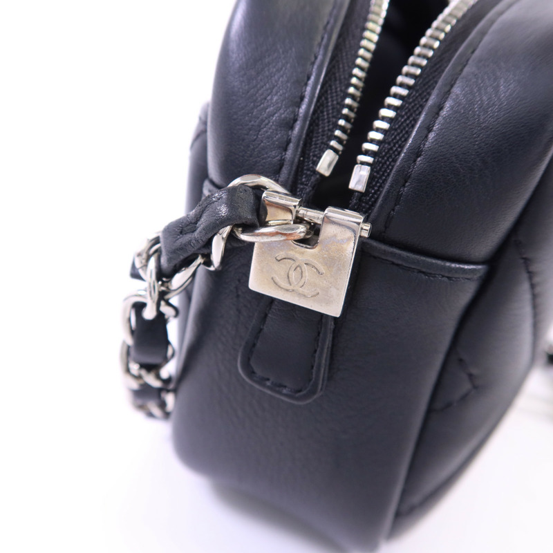 CHANEL 羊皮皮革Shoulder Bag銀扣鏈帶肩背袋-9