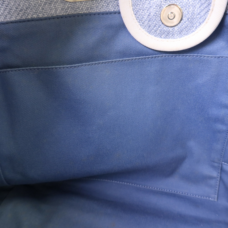 CHANEL 拉菲草Deauville Tote Bag銀扣手挽肩背兩用袋-20