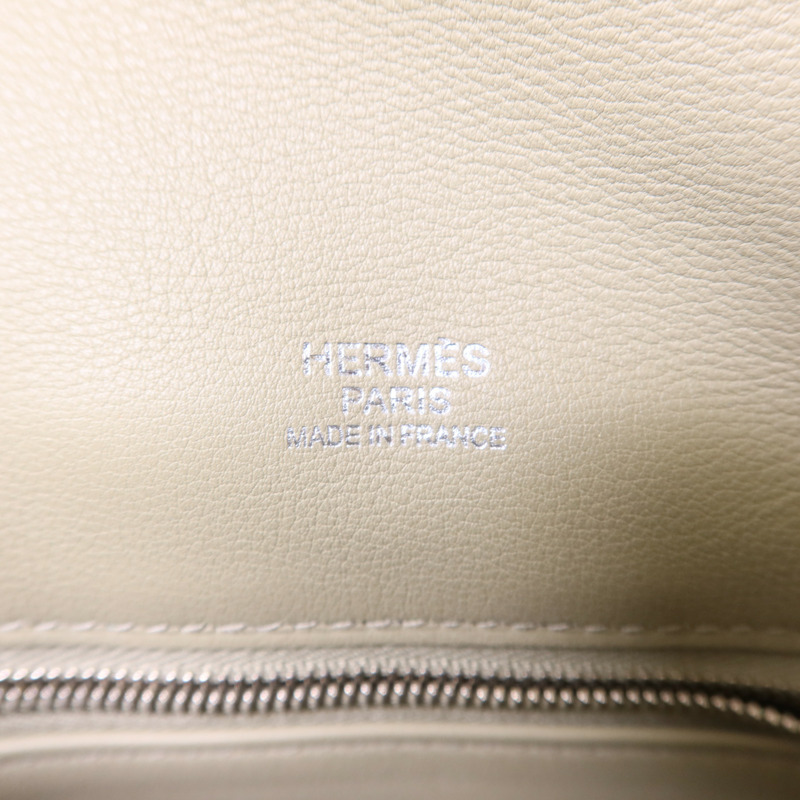 HERMES Swift皮革Mini Berline銀扣肩背袋Sauge-6