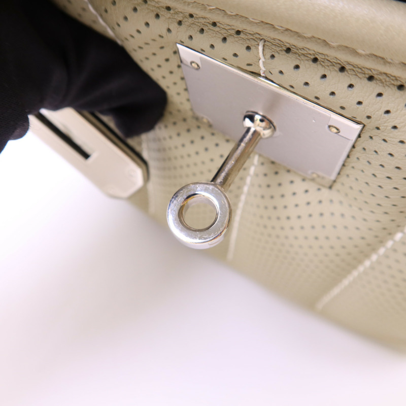 HERMES Swift皮革Mini Berline銀扣肩背袋Sauge-9