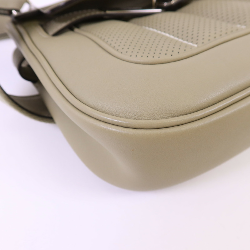 HERMES Swift皮革Mini Berline銀扣肩背袋Sauge-14